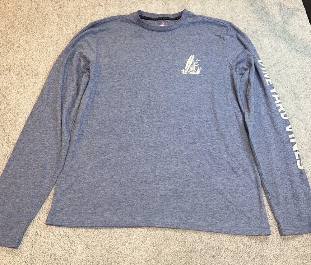 Vineyard Vines Men's Dunes Tee Surfboard Beach Graphic T- Shirt Blue Small B307